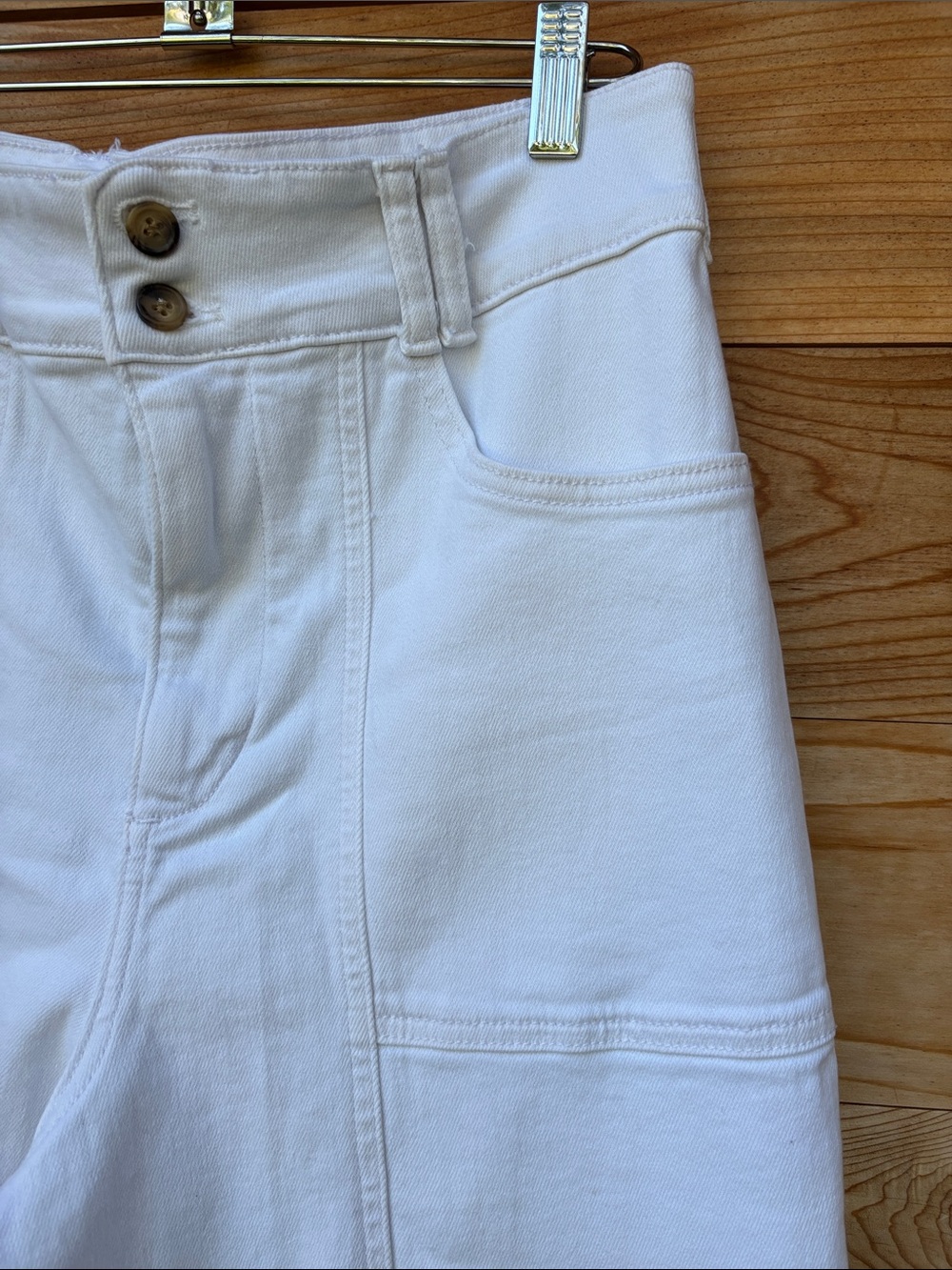 Pilcro Anthropologie White High Rise Wide Leg Crop Jeans Size 29 - Picture 3 of 8